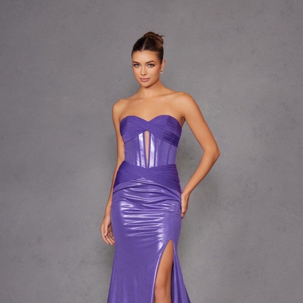 NEW LONG FORMAL SLEEVELESS STRAPLESS SHEATH PROM DRESS W/ SEMI-TRAIN JT2578H